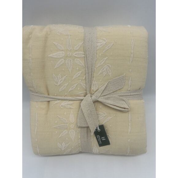 Urban Outfitters Dawson Embroidered Cross-Dyed Duvet Cover King Size Cream - Picture 7 of 7